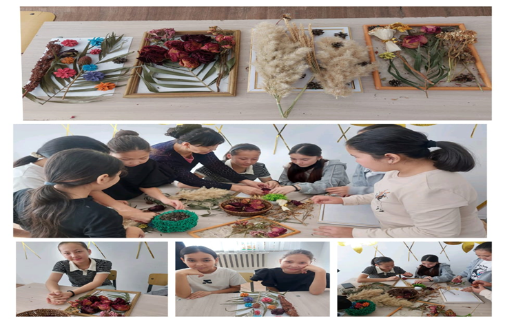 Кептірілген гүлдерден панно2